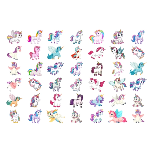Unicorn Characters Sticker Sheet | Cute 42 Individual Unicorn Stickers | Magical Fantasy Theme